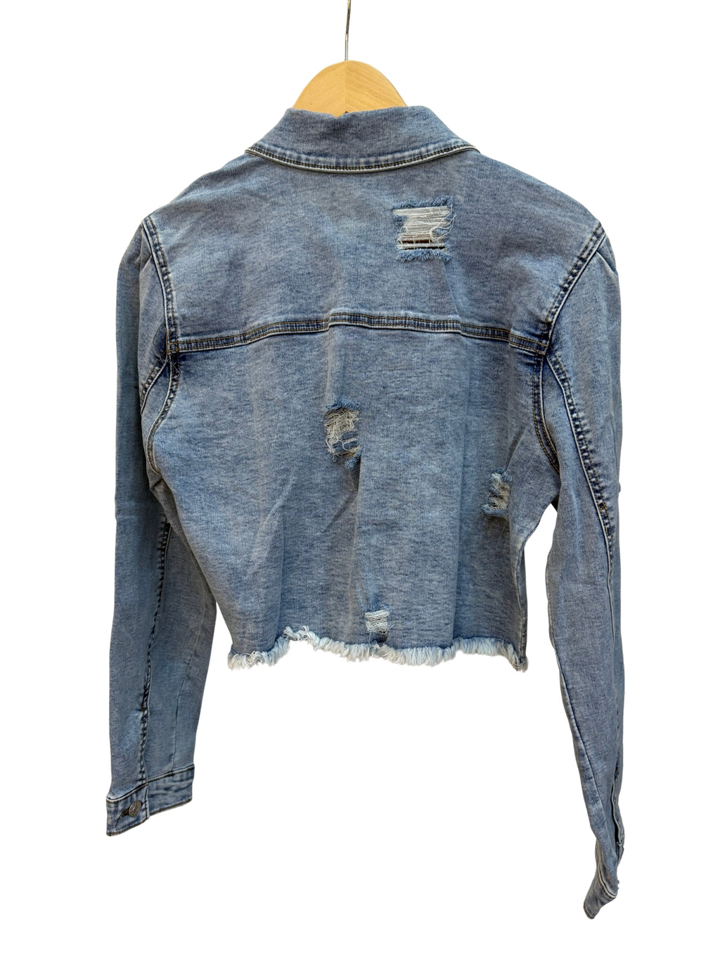Chaqueta de Mezclilla Cropped – Estilo Desgastado