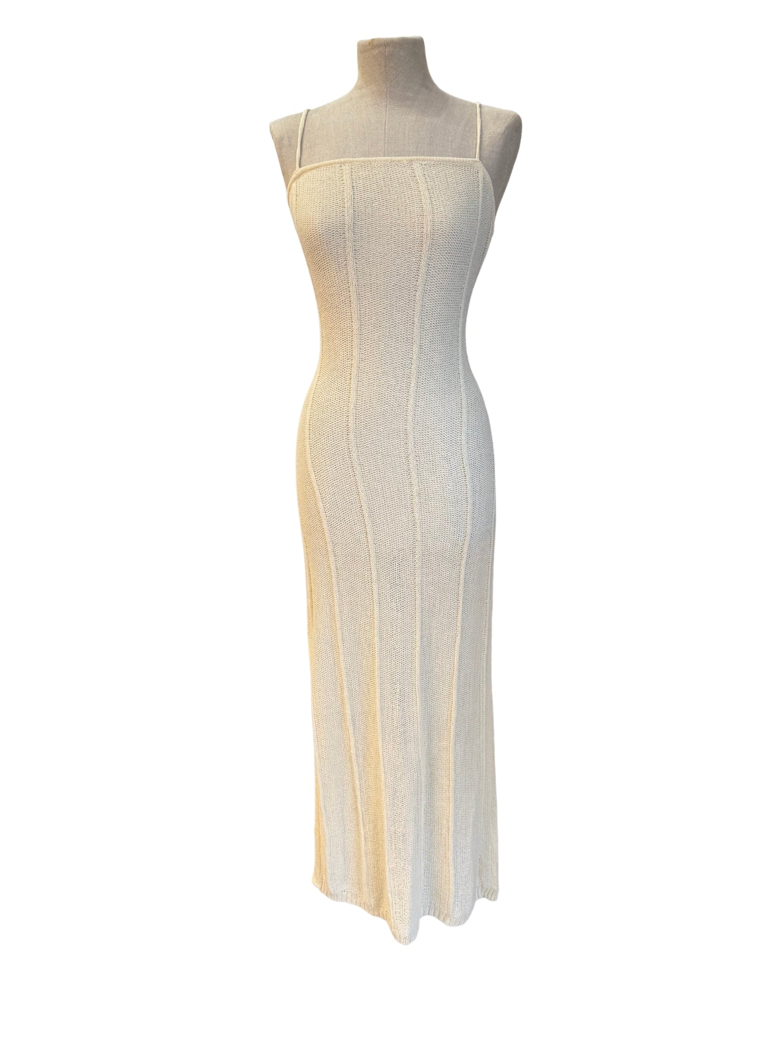 Vestido de Playa Tejido – Unitalla en Color Beige