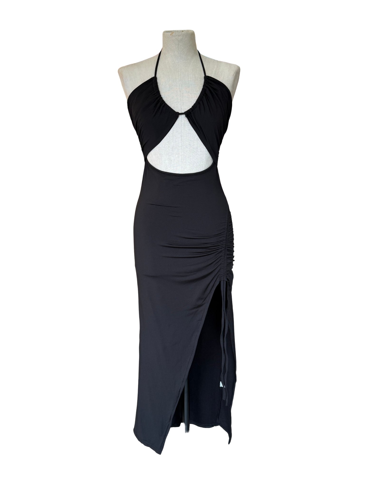 Vestido Midi Halter Cut Out – Color Negro