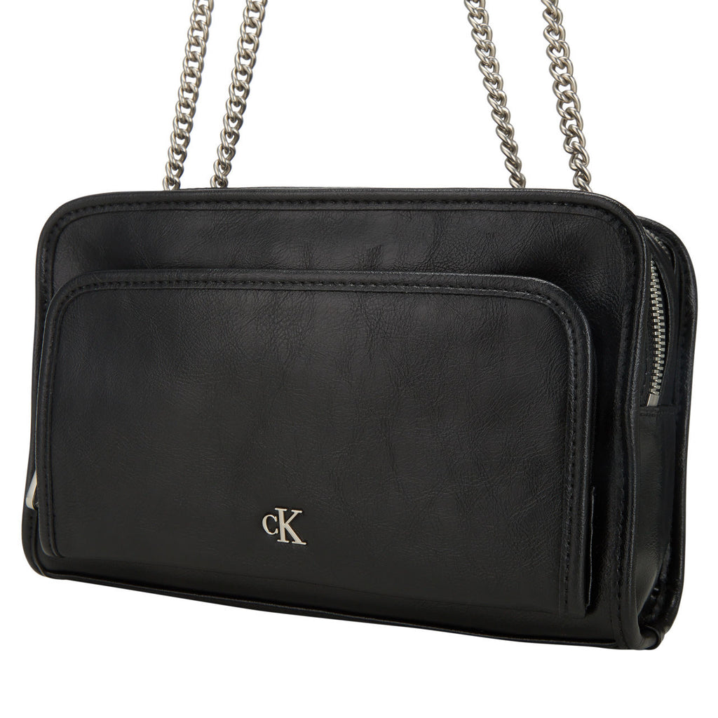 Bolso Negro Calvin Klein Jeans – Doble Cierre | Estilo y Versatilidad en Cada Detalle