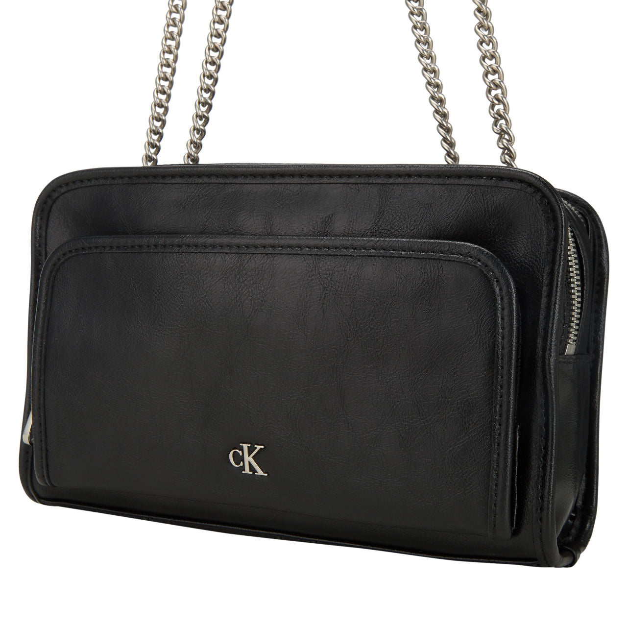 Bolso Negro Calvin Klein Jeans – Doble Cierre | Estilo y Versatilidad en Cada Detalle