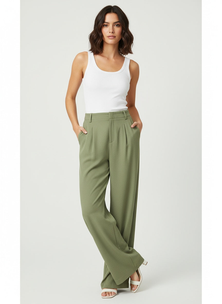 Pantalón Verde Oliva – Corte Recto y Estilo Versátil