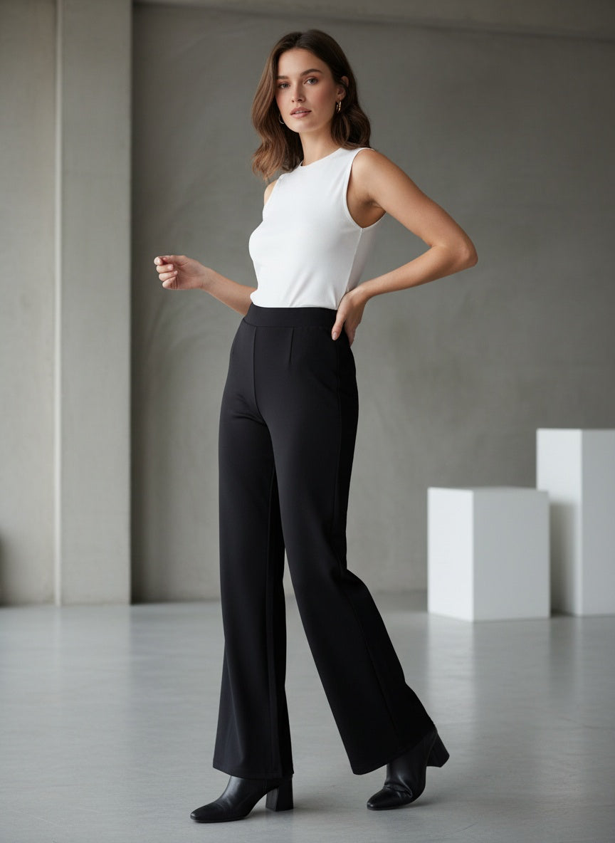 Pantalón Negro de Corte Recto – Elegancia Clásica y Versátil 🖤✨