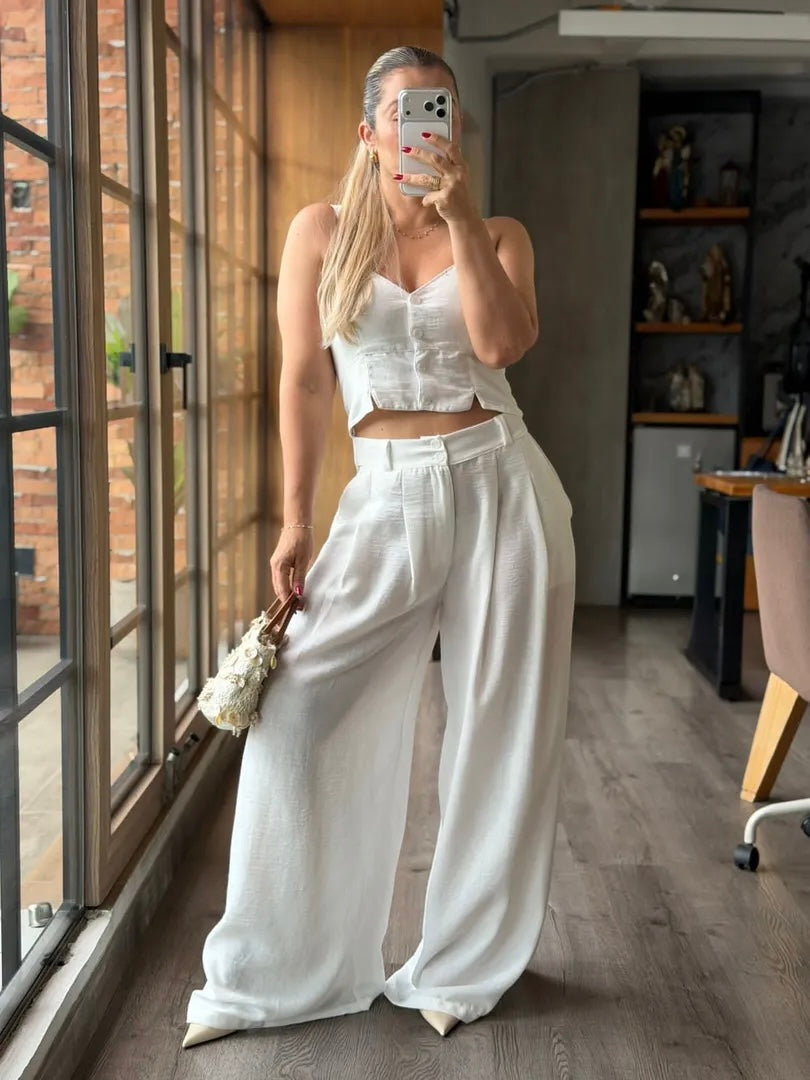 Set Pantalón Prenses y Blusa Botones