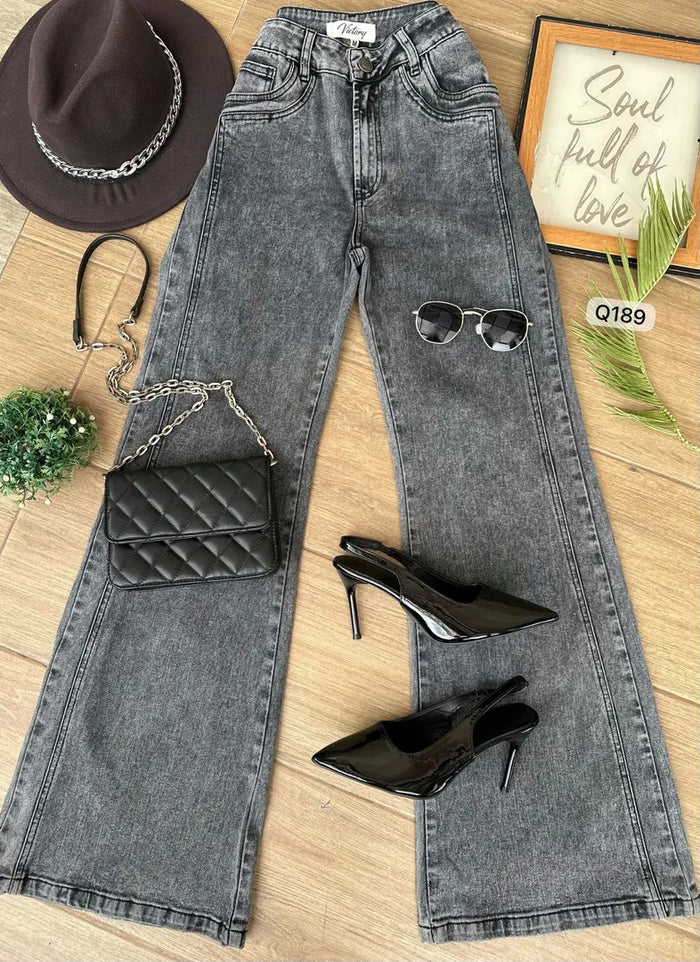 Jean Gris Wide Leg